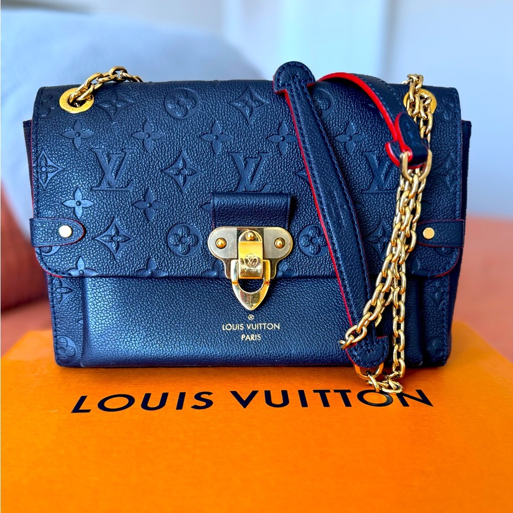 Louis Vuitton Blue Vavin Monogram Empreinte Leather Shoulder Bag